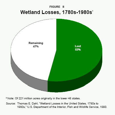 Figure II - Wetland Losses%2C 1780s-1980s