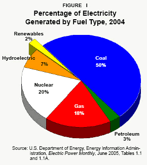 Percentage of Electricity Generated by Fuel Type%2C 2004
