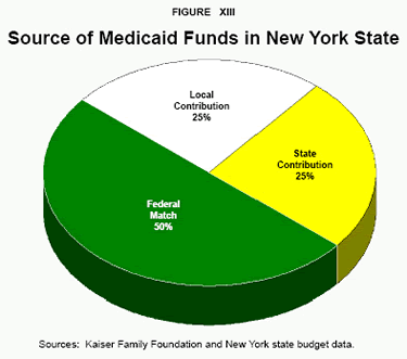 Figure XIII - Source of Medicaid Funds in New York State